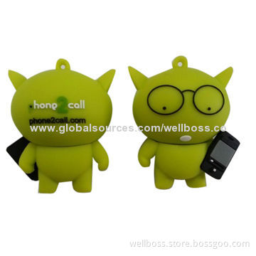 Robot Cartoon-shaped USB Flash Drive with Plug-and-play Function, Factory Price